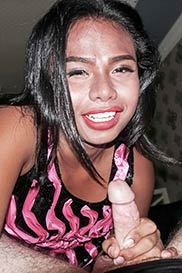 ebony TS handjob cumshots